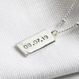 Personalised Tiny Hammered Tag Pendant Necklace in Silver