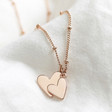 Lisa Angel Ladies' Rose Gold Falling Heart Charms Necklace