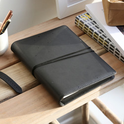 Black Vegan Leather Refillable Notebook