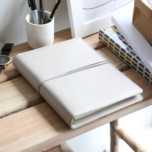 Grey Vegan Leather Refillable Notebook