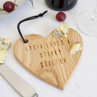 Personalised Mini Wooden Heart Cheese Board