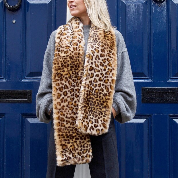 faux fur long stole