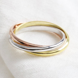 Mixed Metal Sterling Silver Russian Ring