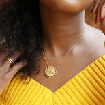 Personalised Gold Sterling Silver Spinning Zodiac Necklace