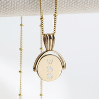 Personalised Small Gold Sterling Silver Spinning Disc Necklace