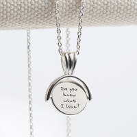 Personalised Small Sterling Silver Spinning Disc Necklace