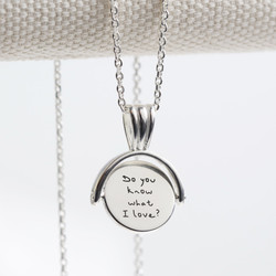 Personalised Small Sterling Silver Spinning Disc Necklace