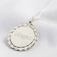 Personalised Engraved Sterling Silver Laurel Leaf Disc Necklace