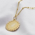 Personalised Initial Gold Sterling Silver Laurel Leaf Disc Necklace