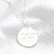 Women's Personalised Initial Sterling Silver Molten Disc Necklace