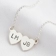 Lisa Angel Personalised Sterling Silver Double Heart Pendant Necklace
