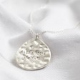 Lisa Angel Ladies' Personalised Sterling Silver Hammered Organic Shape Pendant Necklace