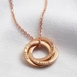Lisa Angel Personalised Rose Gold Sterling Silver Russian Ring Necklace