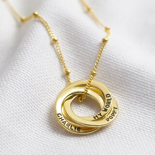 Personalised Gold Sterling Silver Russian Ring Necklace