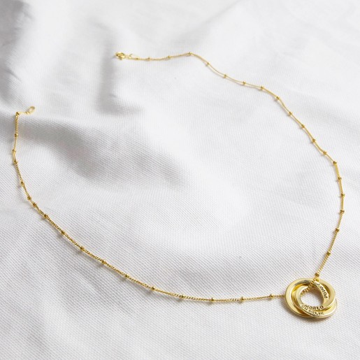 Lisa Angel Personalised Gold Sterling Silver Russian Ring Necklace