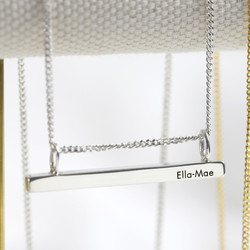 Personalised Sterling Silver Horizontal Bar and Chain Necklace