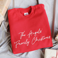 Personalised Family Christmas Sweatshirt in Red