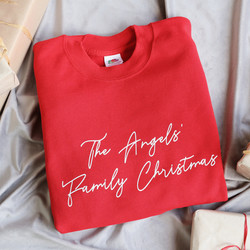 Personalised Family Christmas Sweatshirt in Red