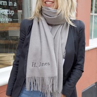 Personalised Embroidered Lightweight Winter Scarf