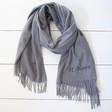 Lisa Angel Grey Personalised Embroidered Lightweight Winter Scarf