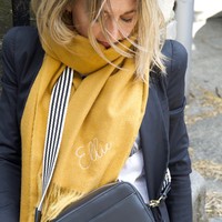 Personalised Embroidered Name Lightweight Winter Scarf