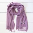 Lisa Angel Lavender Personalised Embroidered Initials Lightweight Winter Scarf