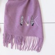 Lisa Angel Personalised Embroidered Initials Lightweight Winter Scarf Close Up