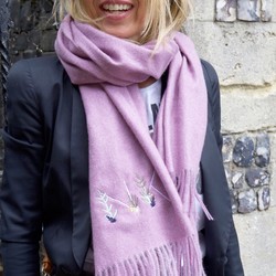 Personalised Embroidered Initials Lightweight Winter Scarf