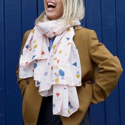 Personalised Pink Terrazzo Print Scarf