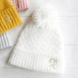 Lisa Angel White Personalised Soft Knit Bobble Hat