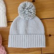 Lisa Angel Warm Soft Knit Bobble Hat in Grey