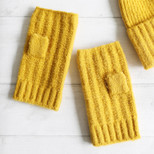 Soft Knit Hand Warmers in Mustard