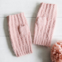 Soft Knit Hand Warmers in Pink
