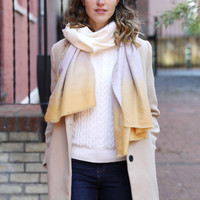 Soft Yellow and Cream Ombre Scarf