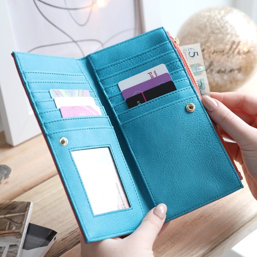 Lisa Angel with Pink House of Disaster Heritage & Harlequin Zebra Wallet