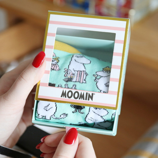 Lisa Angel with Unisex House of Disaster Moomin 'Family' Print Socks