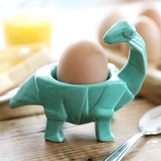 House of Disaster Turquoise Origami Diplodocus Dinosaur Egg Cup