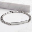Lisa Angel Personalised Men's Stainless Steel Chain and Plaque Bracelet