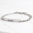 Lisa Angel Engraved Personalised Men's Stainless Steel Chain and Plaque Bracelet