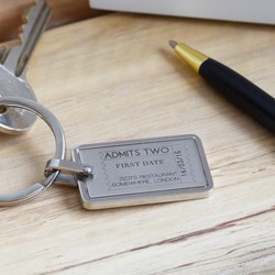 Personalised Stainless Steel Ticket Keyring