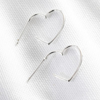 Estella Bartlett Silver Open Heart Hoop Earrings