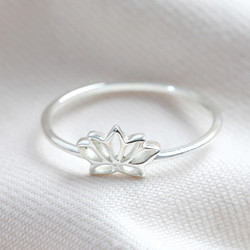 Delicate Sterling Silver Lotus Flower Ring