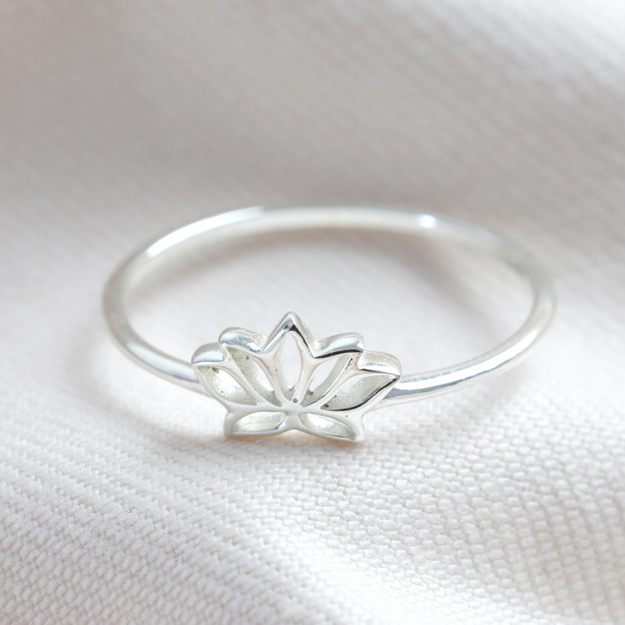 SR106 Details about   Sterling Silver Jewellery Chunky Lotus Flower Ring with Black Centre