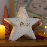 Personalised White LED Constellation Ceramic Standing Star Decoration
