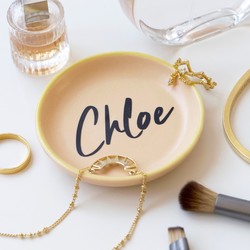 Personalised Pastel Orange Ring Dish