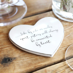 Sister Quote Heart Coaster