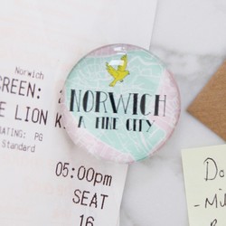 ‘Norwich, a Fine City’ Glass Fridge Magnet