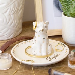 Personalised Leopard Trinket Dish