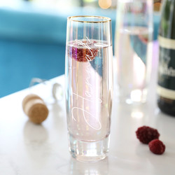 Personalised Iridescent Stemless Prosecco Glass
