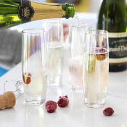 Set of Four Iridescent Stemless Prosecco Glasses